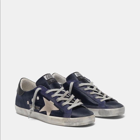 Golden Goose Shoes - Golden Goose super-star sneakers in satin (navy)